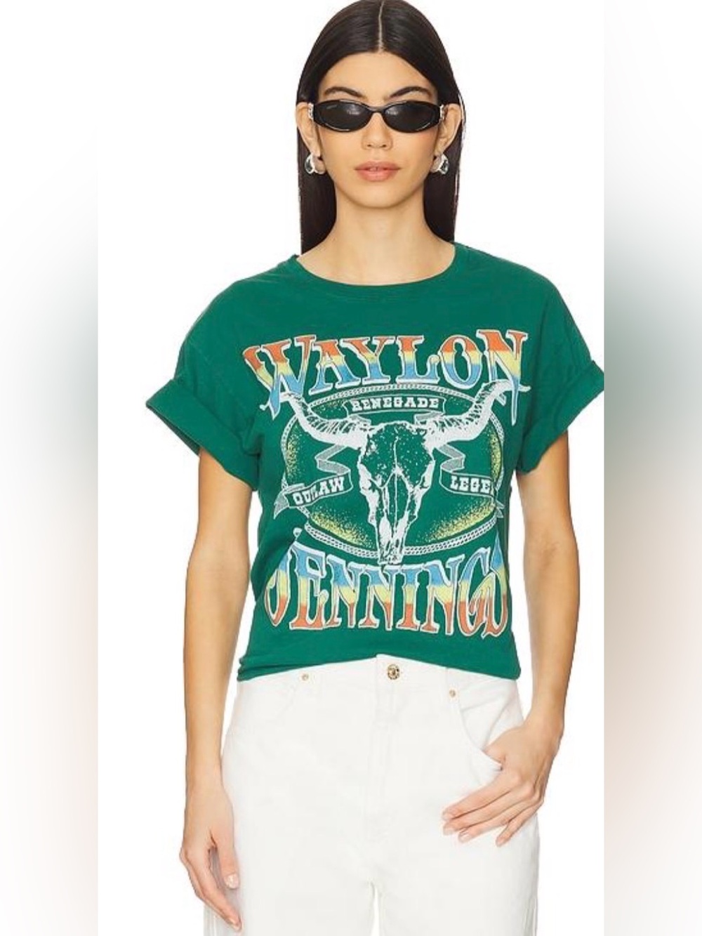 Daydreamer green Waylon Jennings Renegade Outlaw Legend Graphic Tee nwt XS